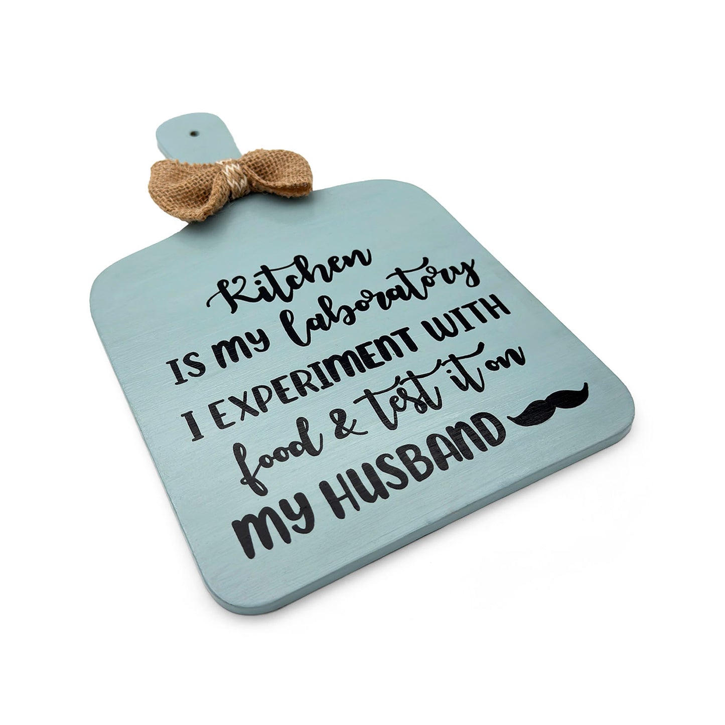 Kitchen Is My Laboratory Hand-Painted Wooden Chopping Board Kitchen Wall Hanging - Grey