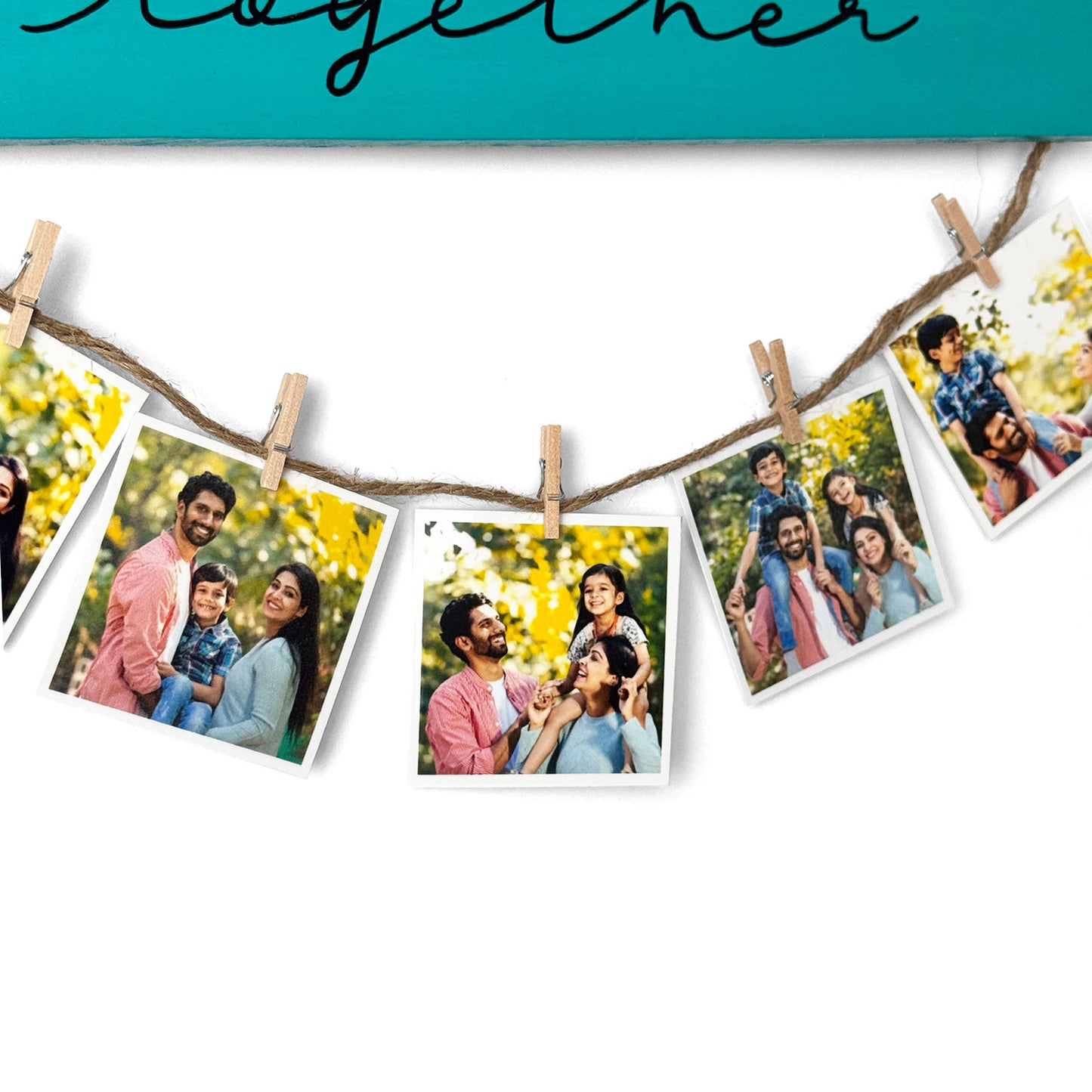 It's Always Better Together Hand-Painted Wooden Photo Holder - Teal
