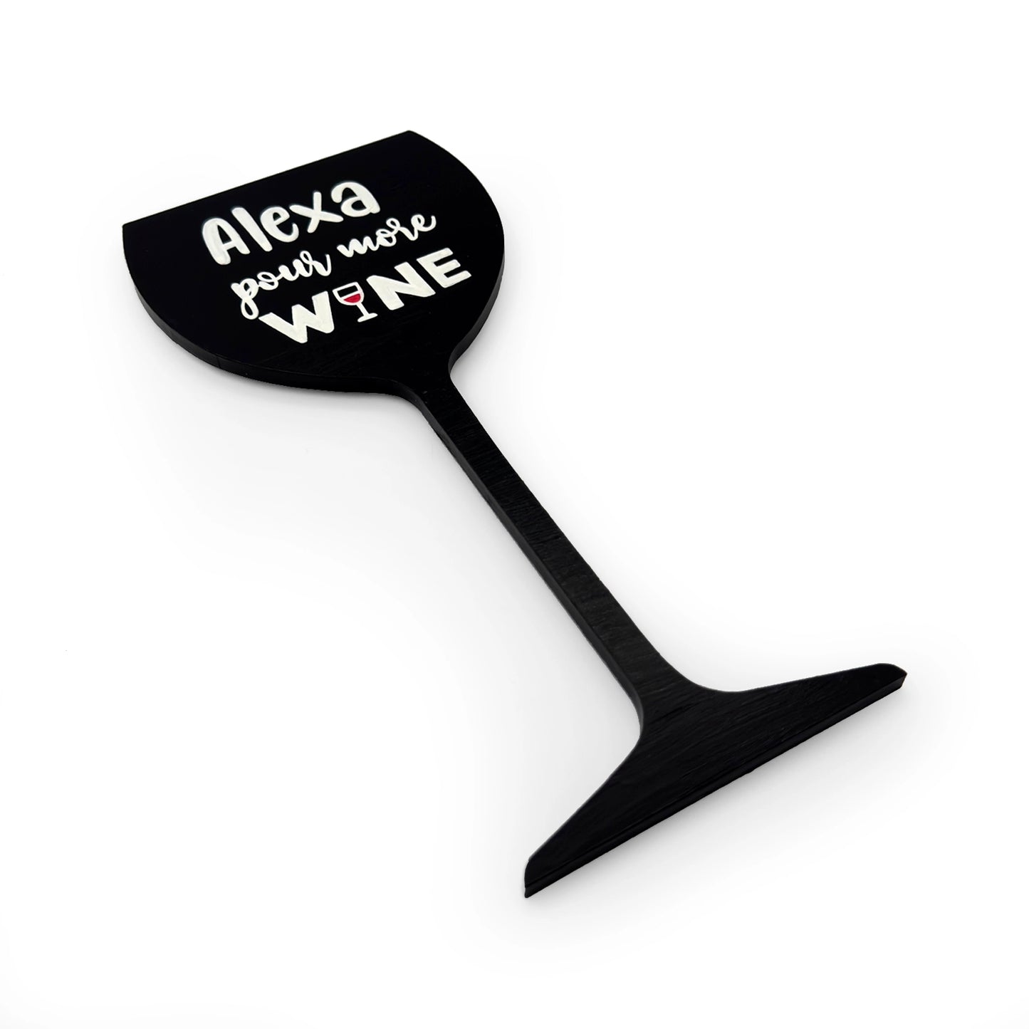 Alexa Pour More Wine Hand-Painted Wooden Bar Room Hanging