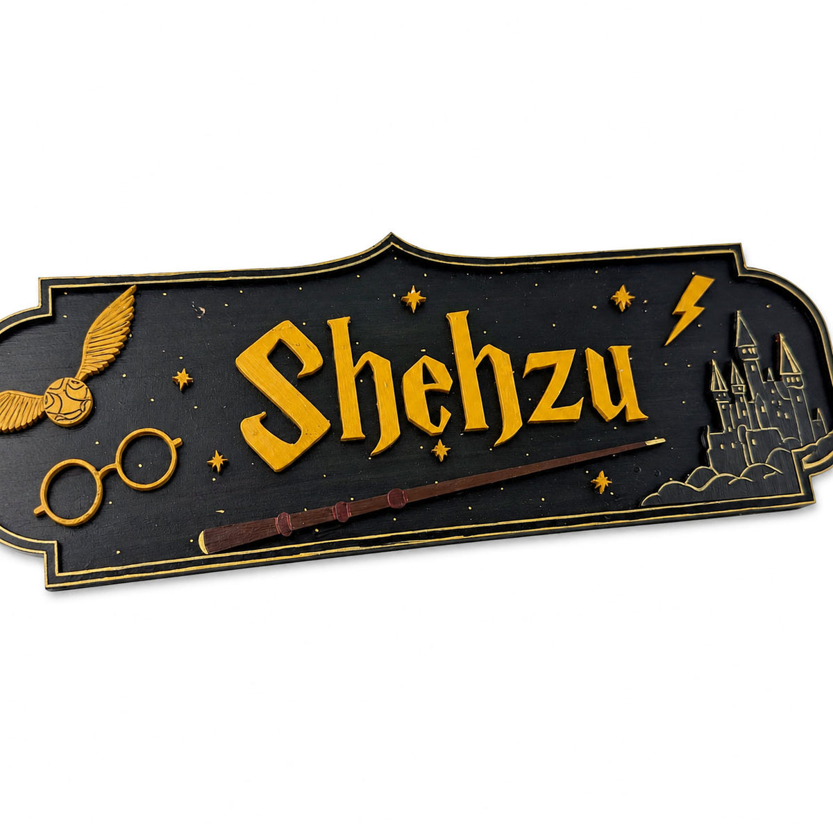 Harry Potter Themed Hand-Painted Wooden Kids Name Plate - Design 2