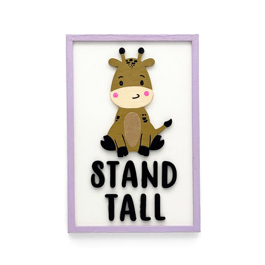 Stand Tall Hand-Painted Wooden Kids Wall Frame - Light Purple