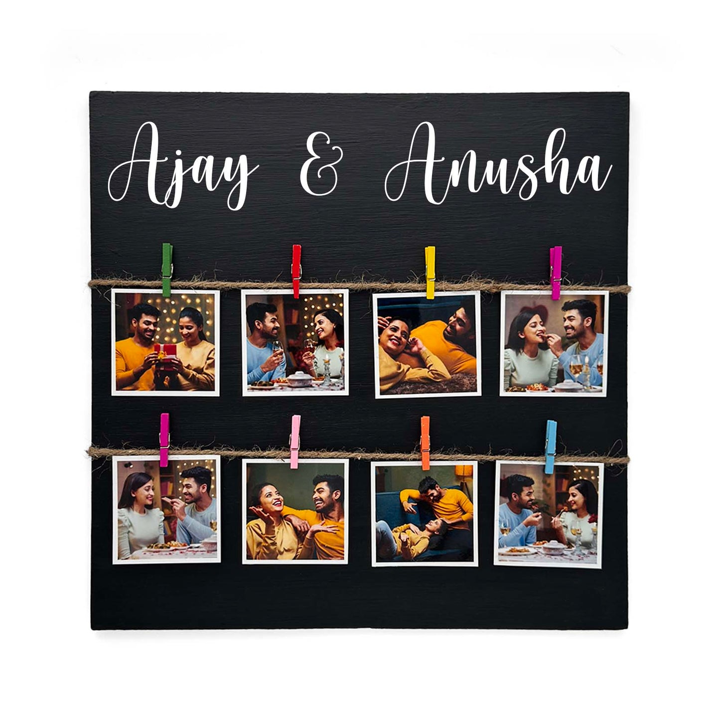Personalised Hand-Painted Square Wooden Photo Holder