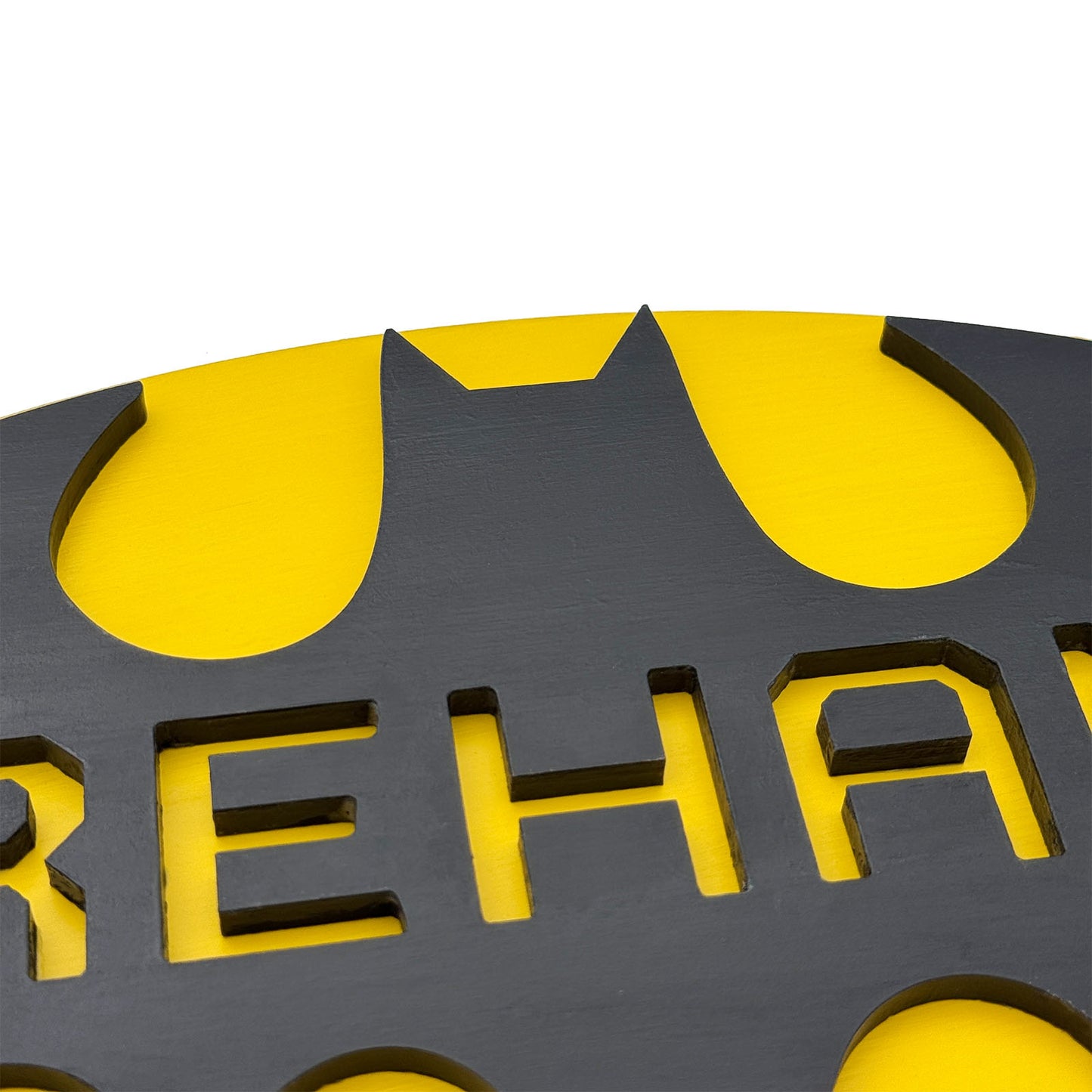 Batman Themed Hand-Painted Wooden Kids Name Plate