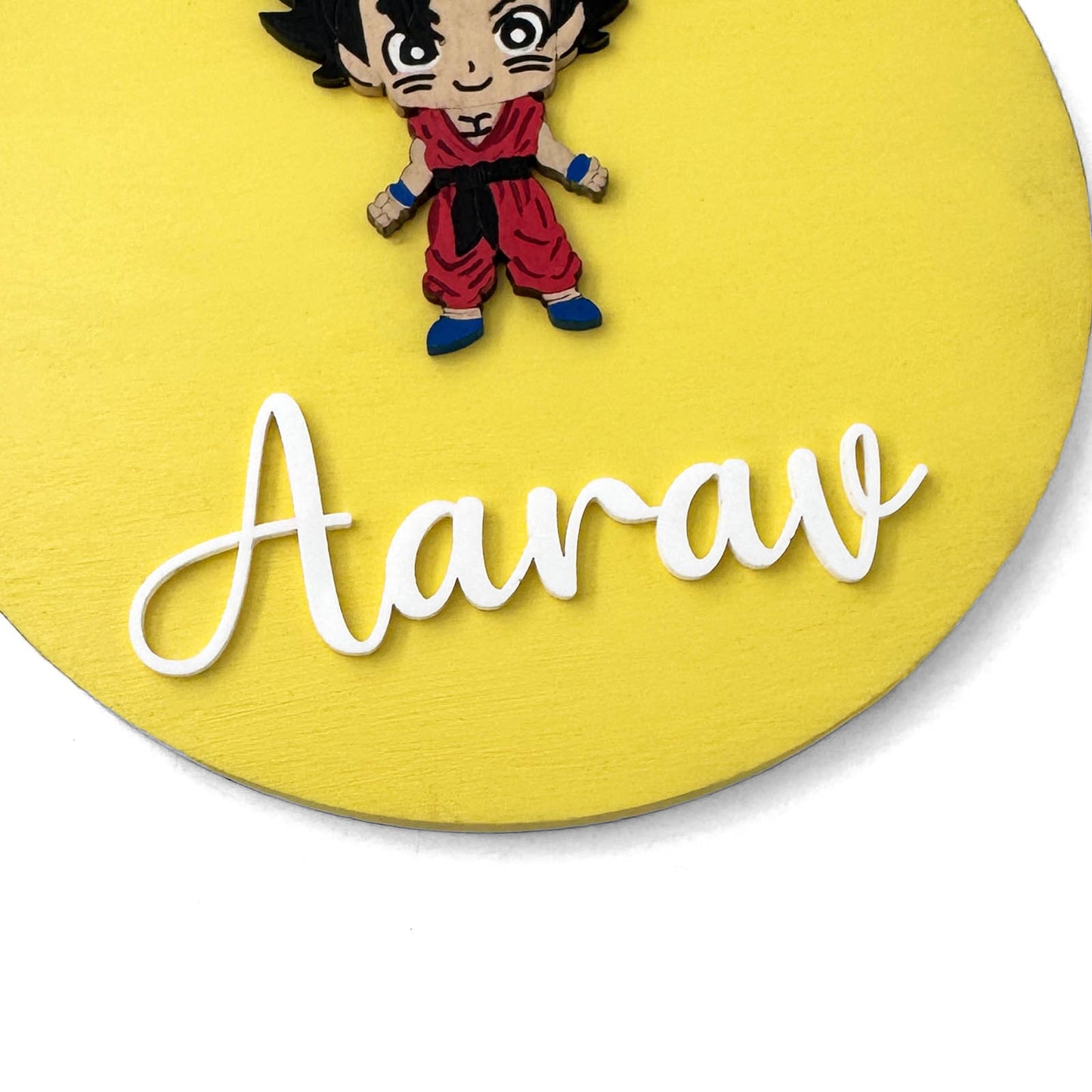 Dragon Ball Themed Hand-Painted Wooden Name Plate For Kids