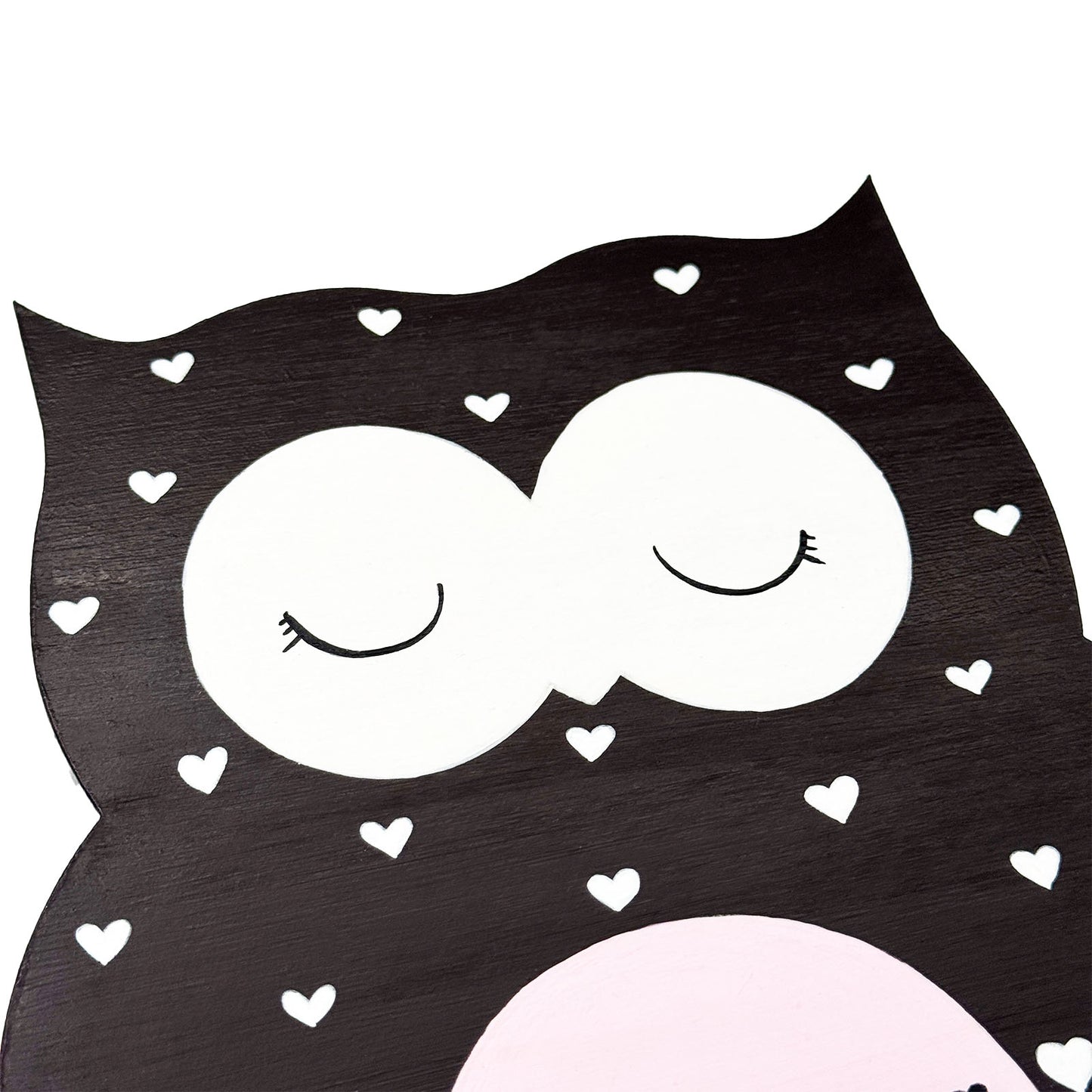 Owl Themed Hand-Painted Wooden Kids Name Plate - Plum