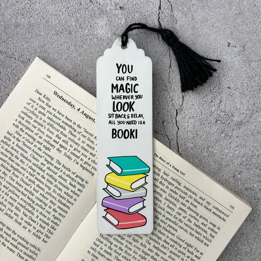 Hand-Painted Wooden Bookmark - All You Need Is A Book