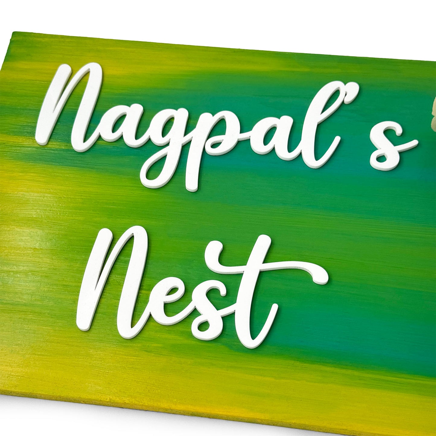 Hand-Painted Wooden Name Plate With Jar For Home - Only Jar Board