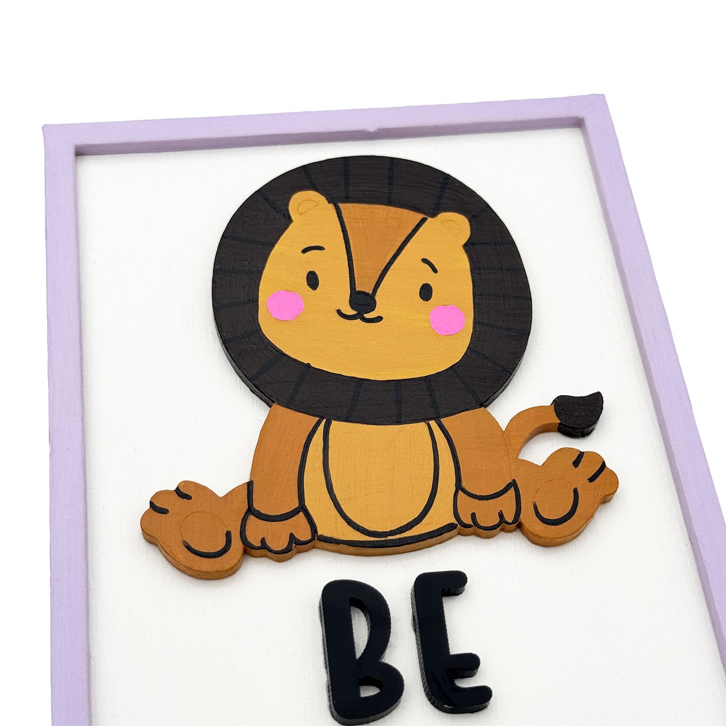 Be Brave Hand-Painted Wooden Kids Wall Frame - Light Purple