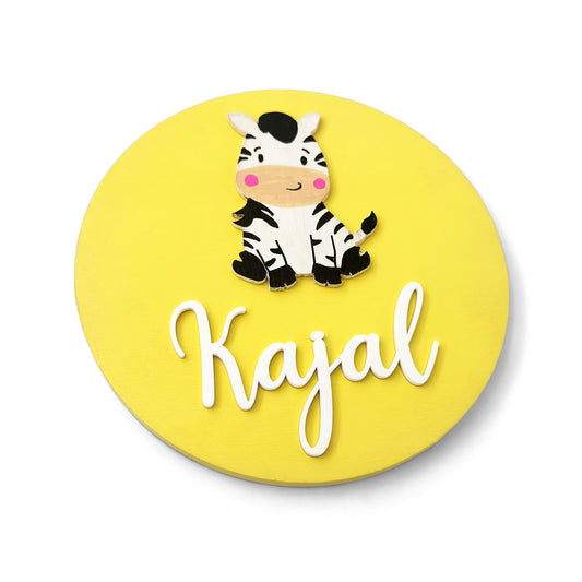 Cow Themed Hand-Painted Wooden Name Plate For Kids