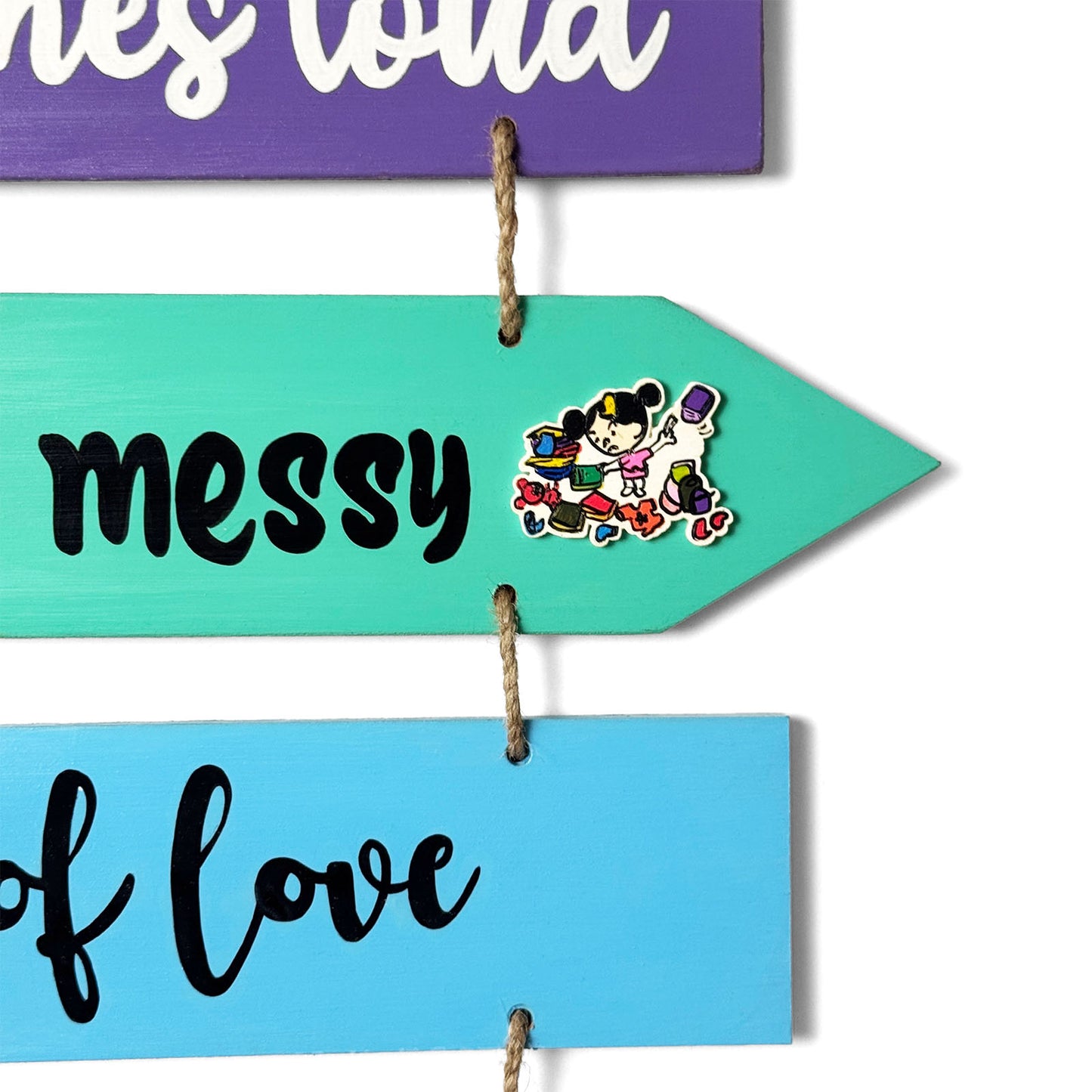 Welcome To Our Home Hand-Painted Wooden Arrow Plank Wall Hanging - Design 1