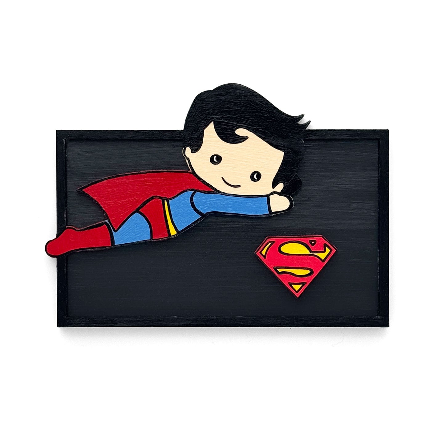 Superhero Themed Hand-Painted Wooden Kids Wall Frame Combo of 4