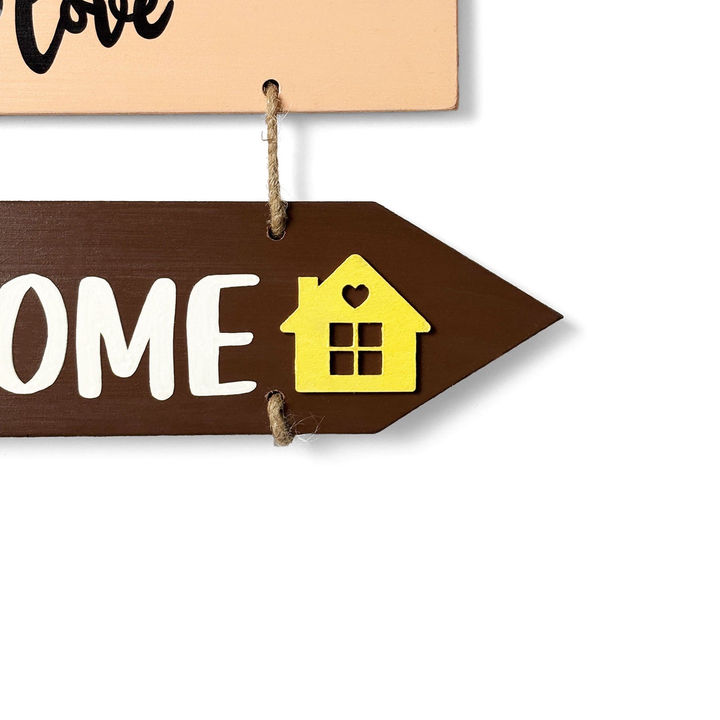 Welcome To Our Home Hand-Painted Wooden Arrow Plank Wall Hanging - Design 14