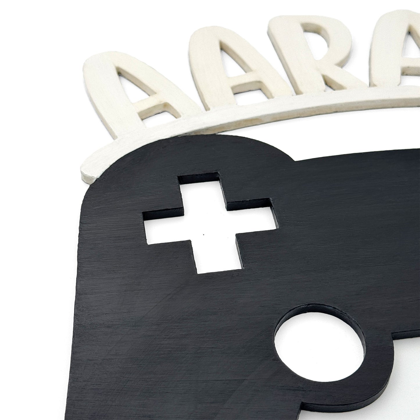 Joystick Themed Hand-Painted Wooden Kids Name Plate