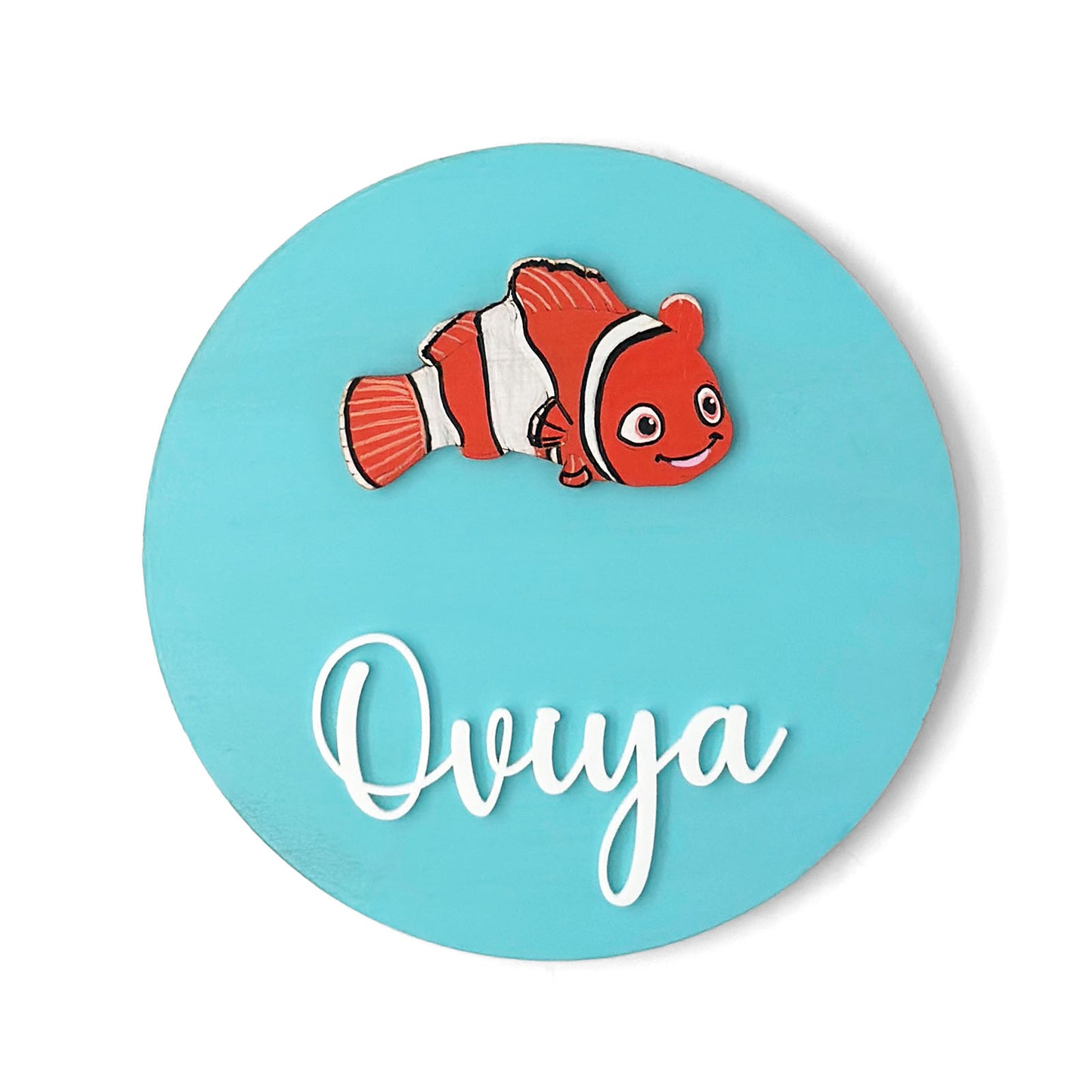 Finding Nemo Themed Hand-Painted Wooden Name Plate For Kids
