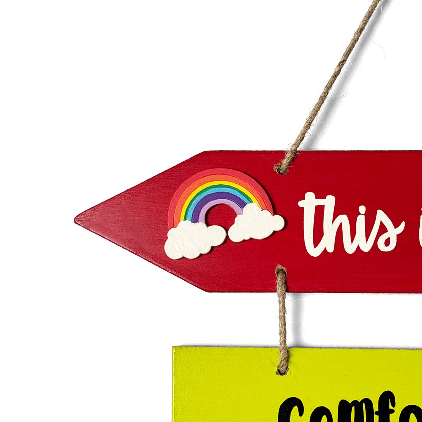 This Is Our Happy Place Hand-Painted Wooden Arrow Plank Wall Hanging - Design 2