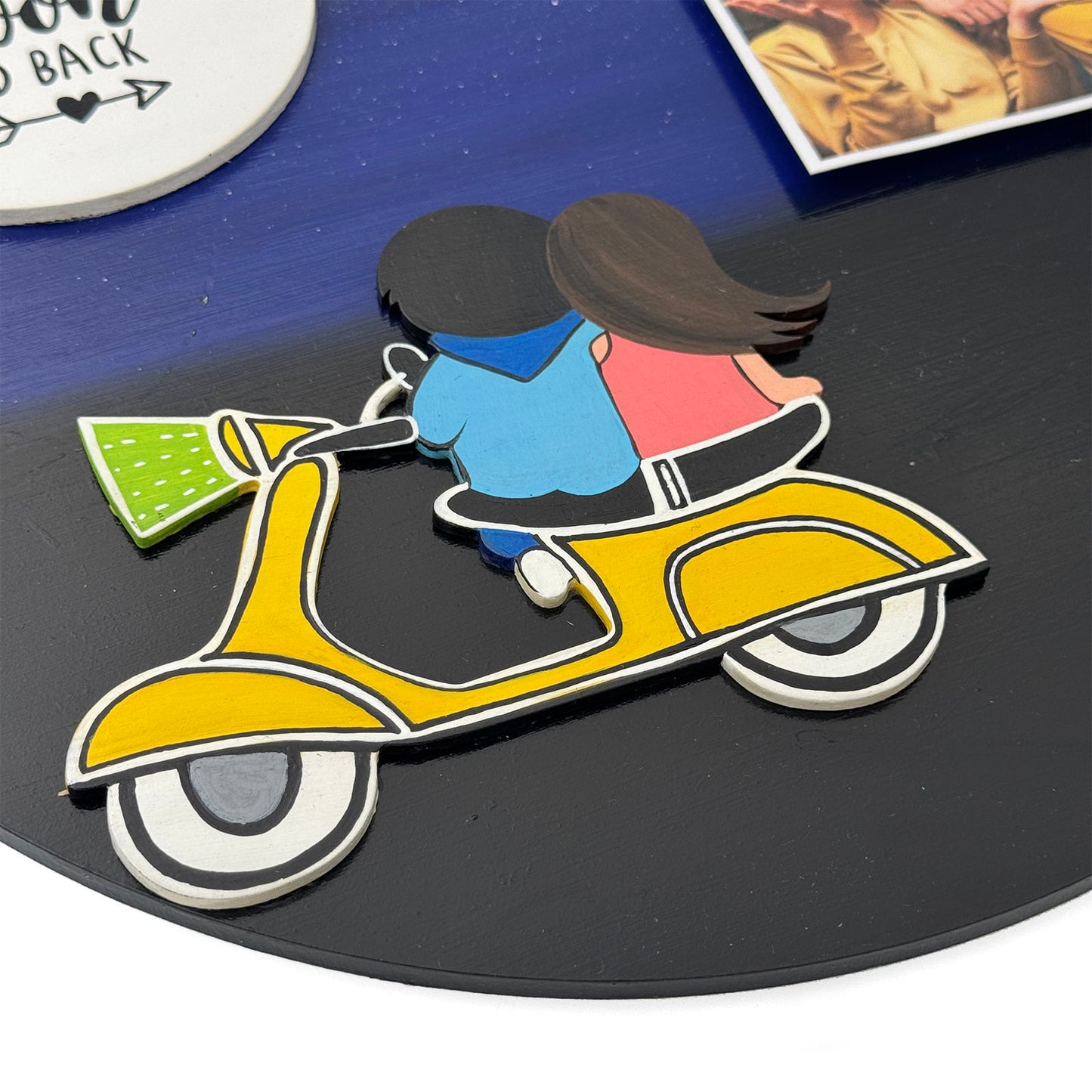 I Love You To The Moon And Back Hand-Painted Wooden Photo Holder