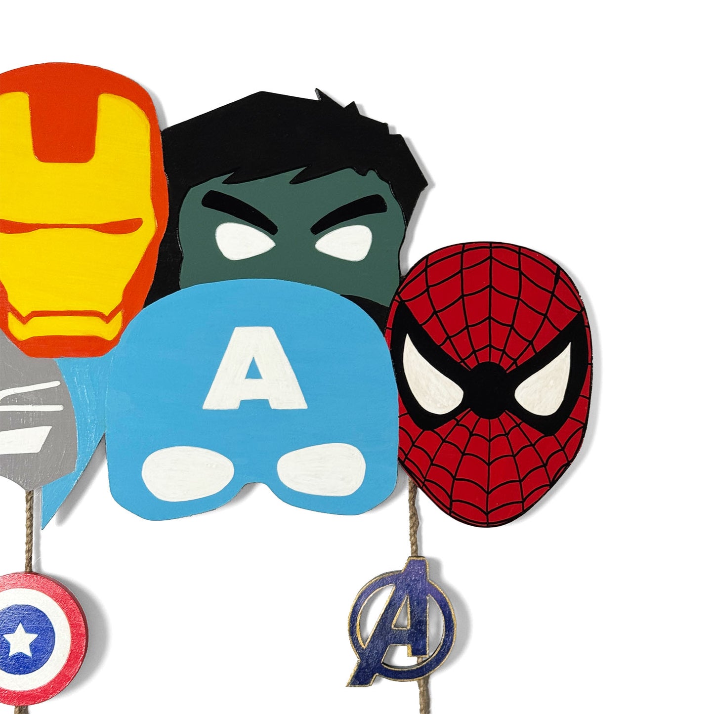 Avengers Themed Hand-Painted Wooden Kids Name Plate