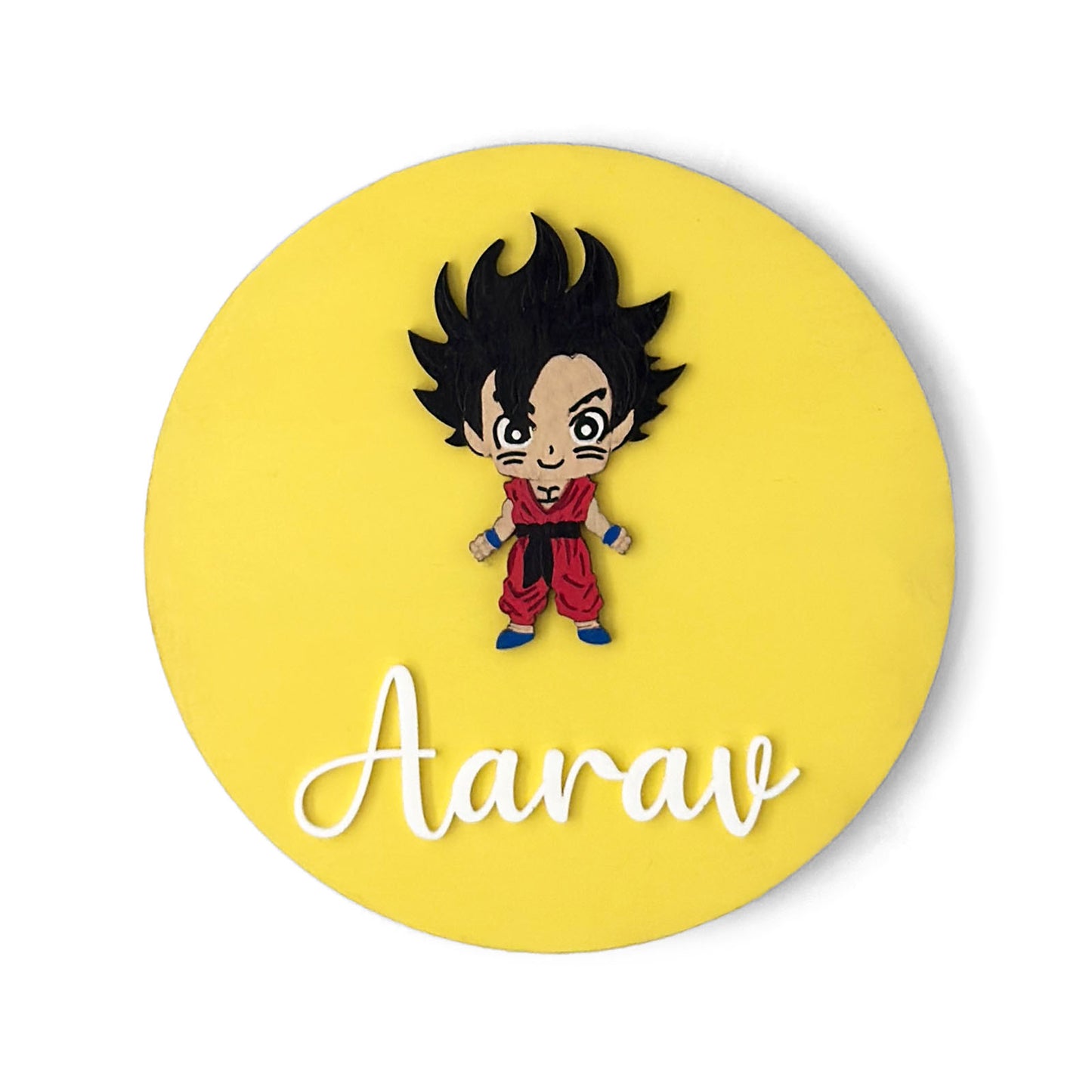 Dragon Ball Themed Hand-Painted Wooden Name Plate For Kids