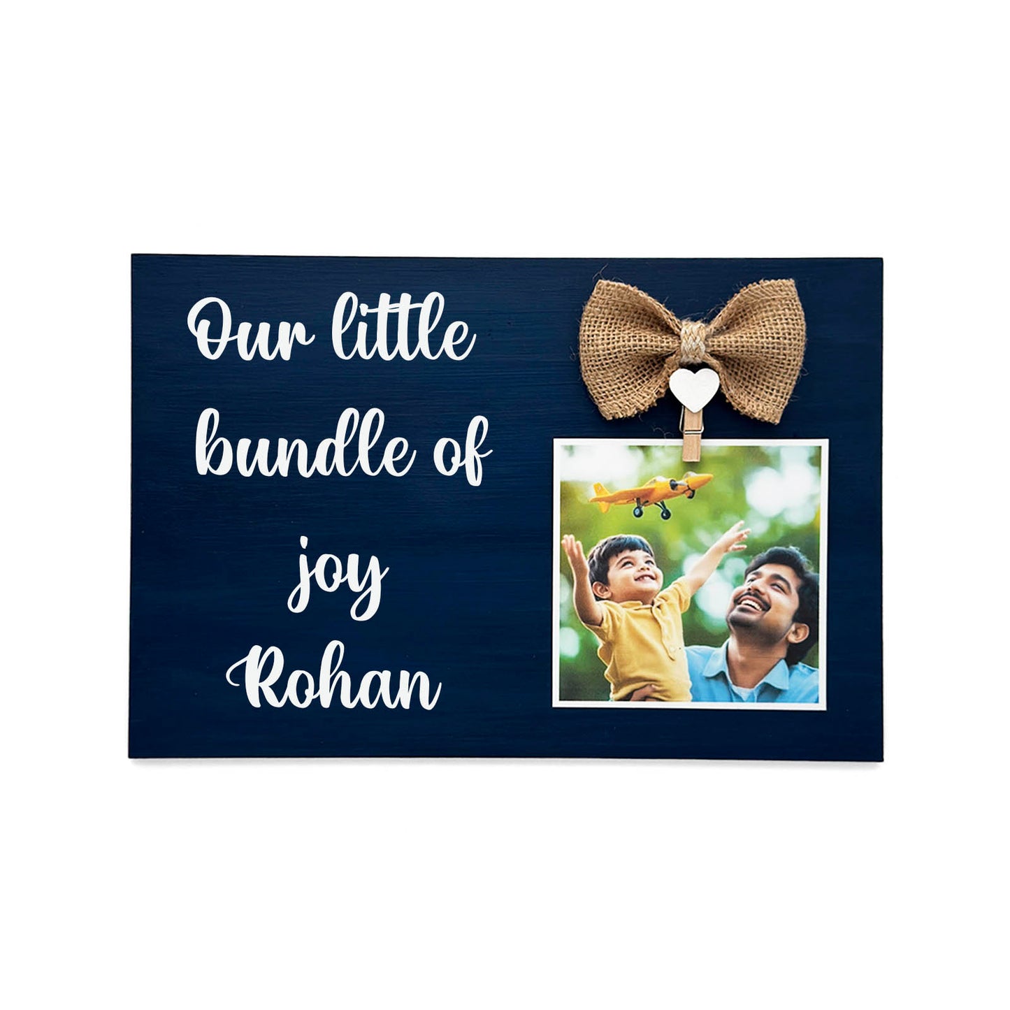 Personalised Hand-Painted Rectangular Wooden Photo Holder
