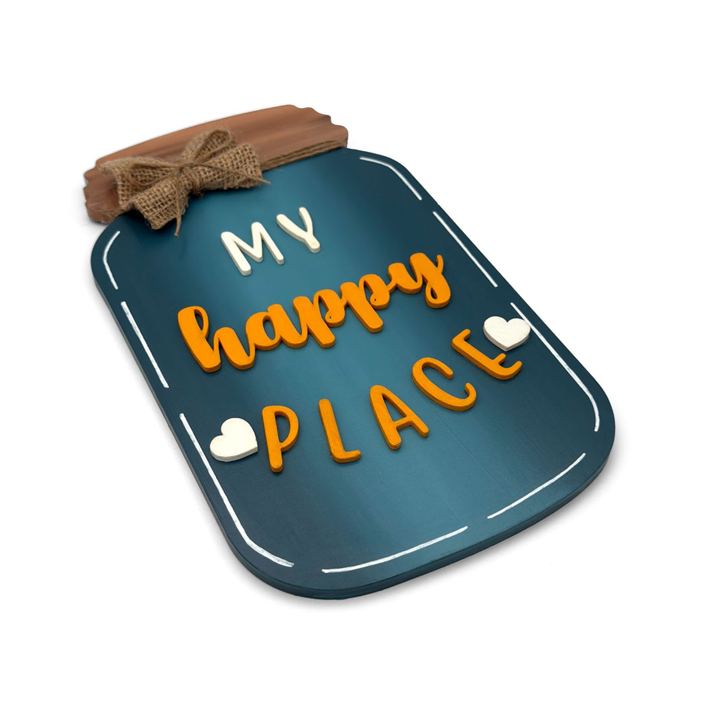 My Happy Place Hand-Painted Wooden Jar Wall Hanging