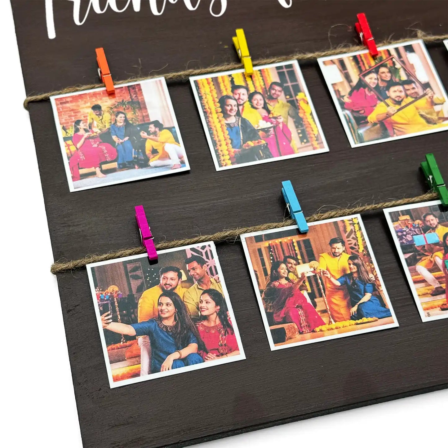 Personalised Hand-Painted Square Wooden Photo Holder