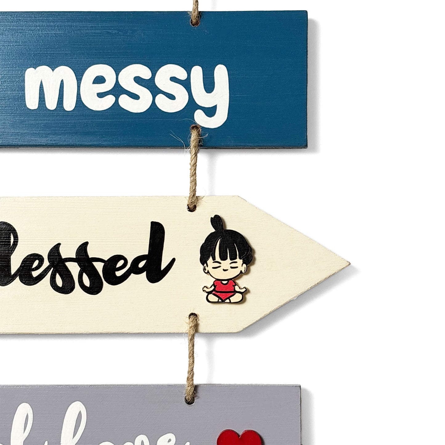 Welcome To Our Home Hand-Painted Wooden Arrow Plank Wall Hanging - Design 13