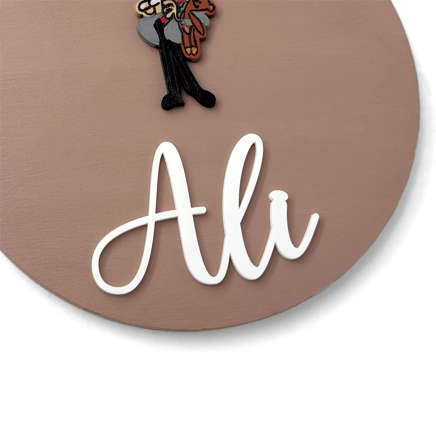 Mr. Bean Themed Hand-Painted Wooden Name Plate For Kids