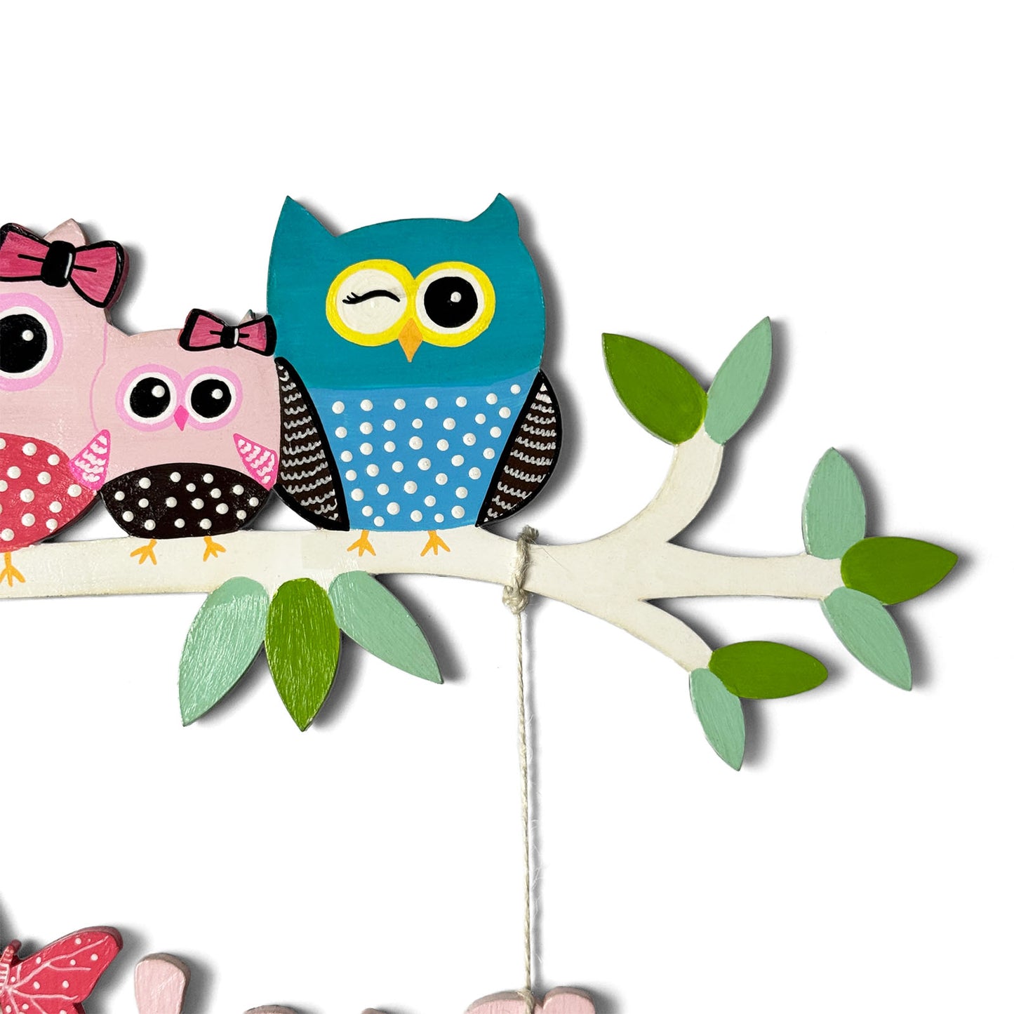 Owl Themed Hand-Painted Wooden Kids Name Plate