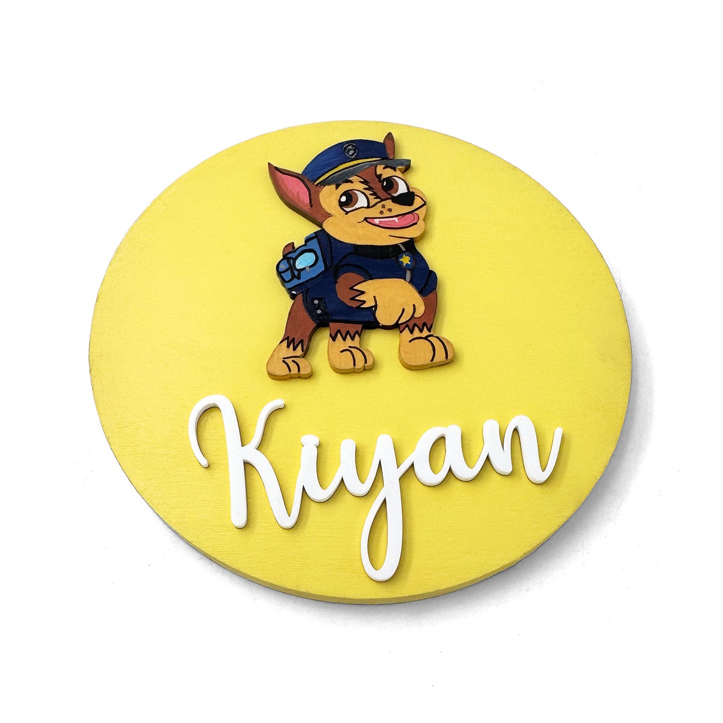 Paw Patrol Themed Hand-Painted Wooden Name Plate For Kids - Design 1