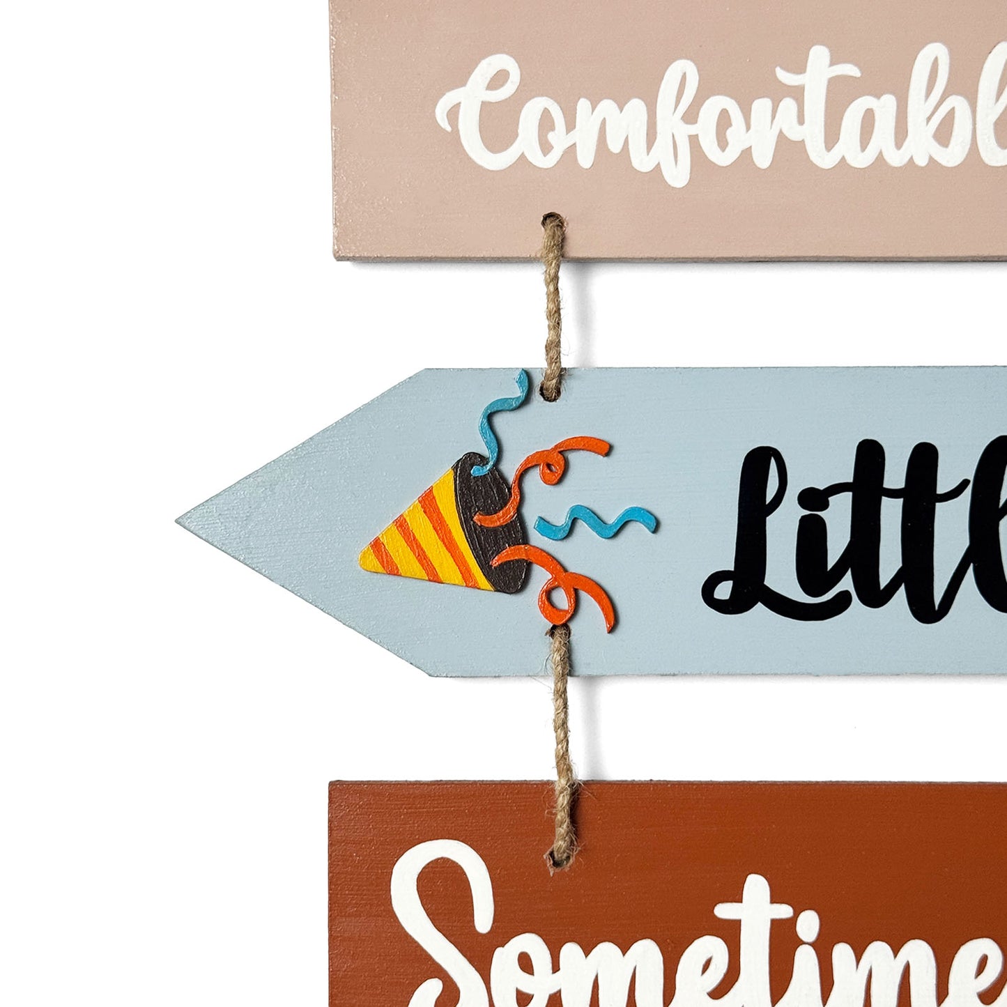 Welcome To Our Home Hand-Painted Wooden Arrow Plank Wall Hanging - Design 7