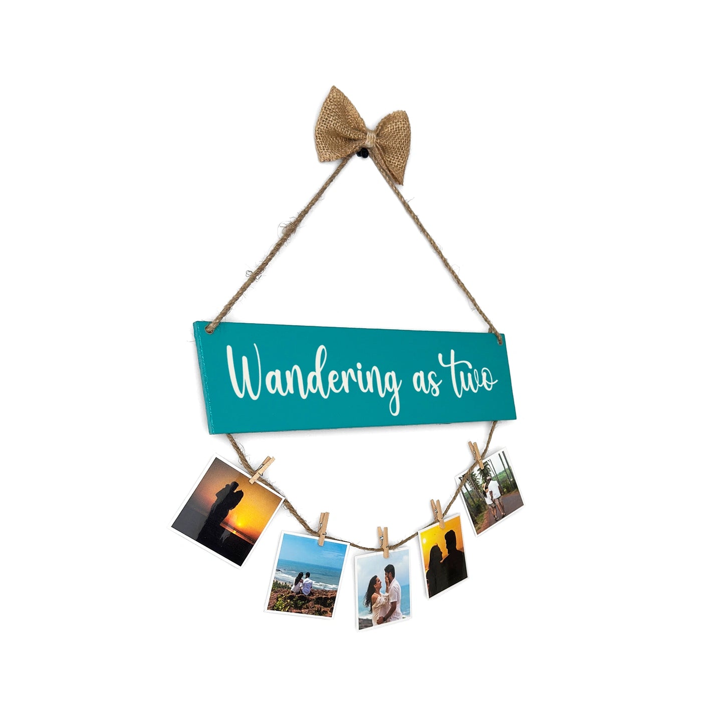 Personalised Hand-Painted Wooden Single Plank Photo Holder