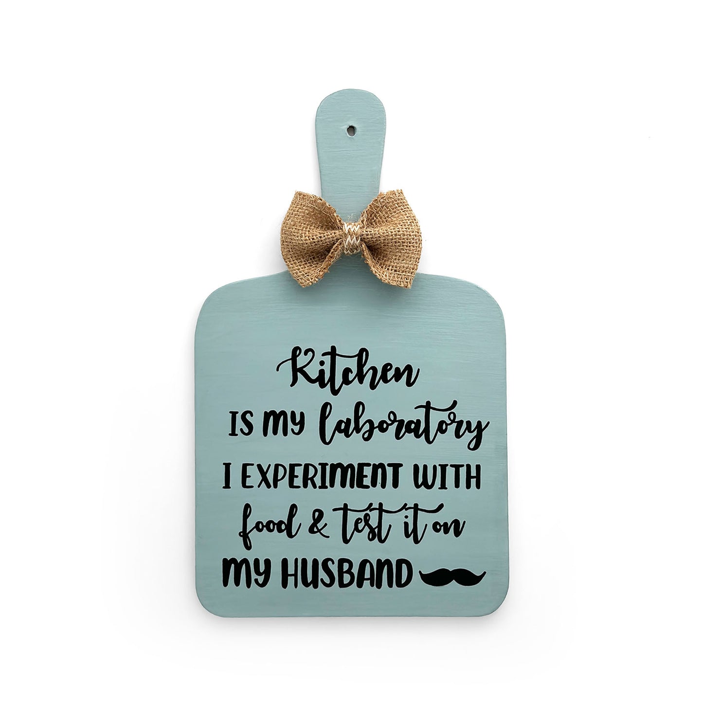 Kitchen Is My Laboratory Hand-Painted Wooden Chopping Board Kitchen Wall Hanging - Grey
