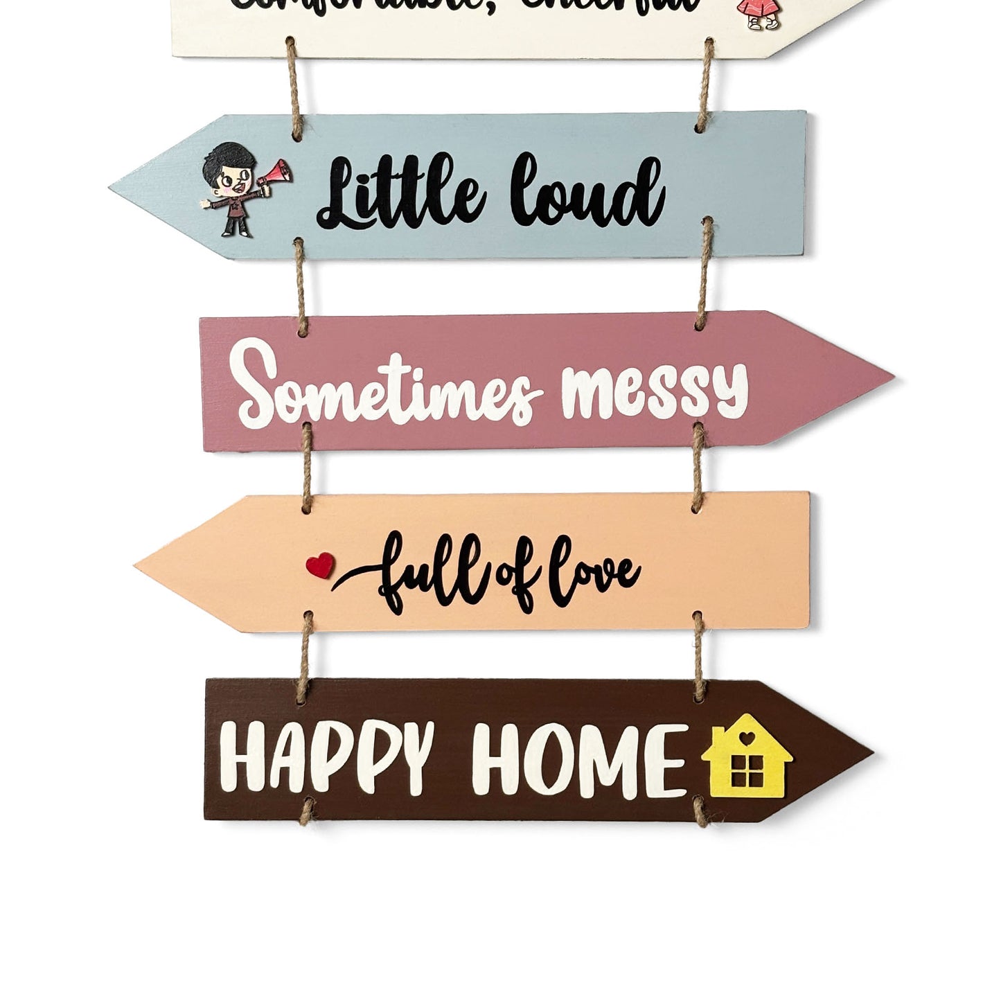 Welcome To Our Home Hand-Painted Wooden Arrow Plank Wall Hanging - Design 14