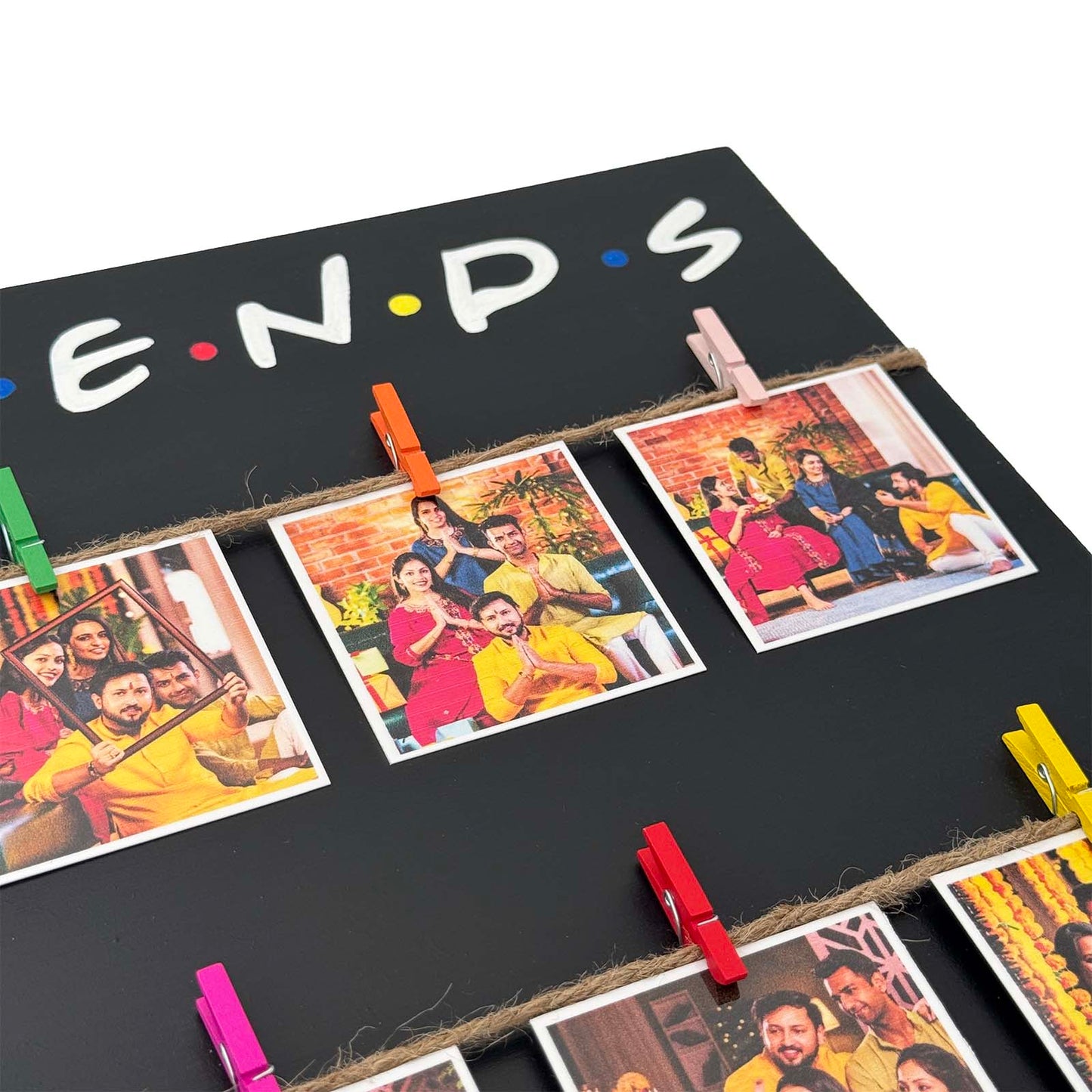 F.R.I.E.N.D.S. Hand-Painted Wooden Photo Holder - Black