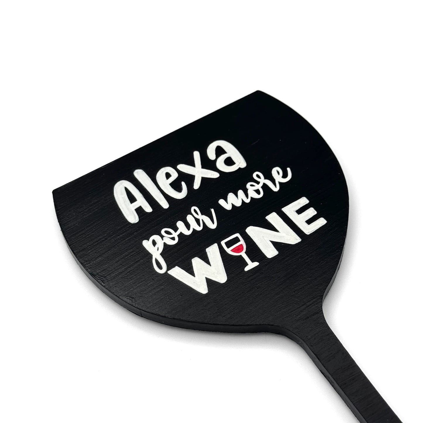 Alexa Pour More Wine Hand-Painted Wooden Bar Room Hanging
