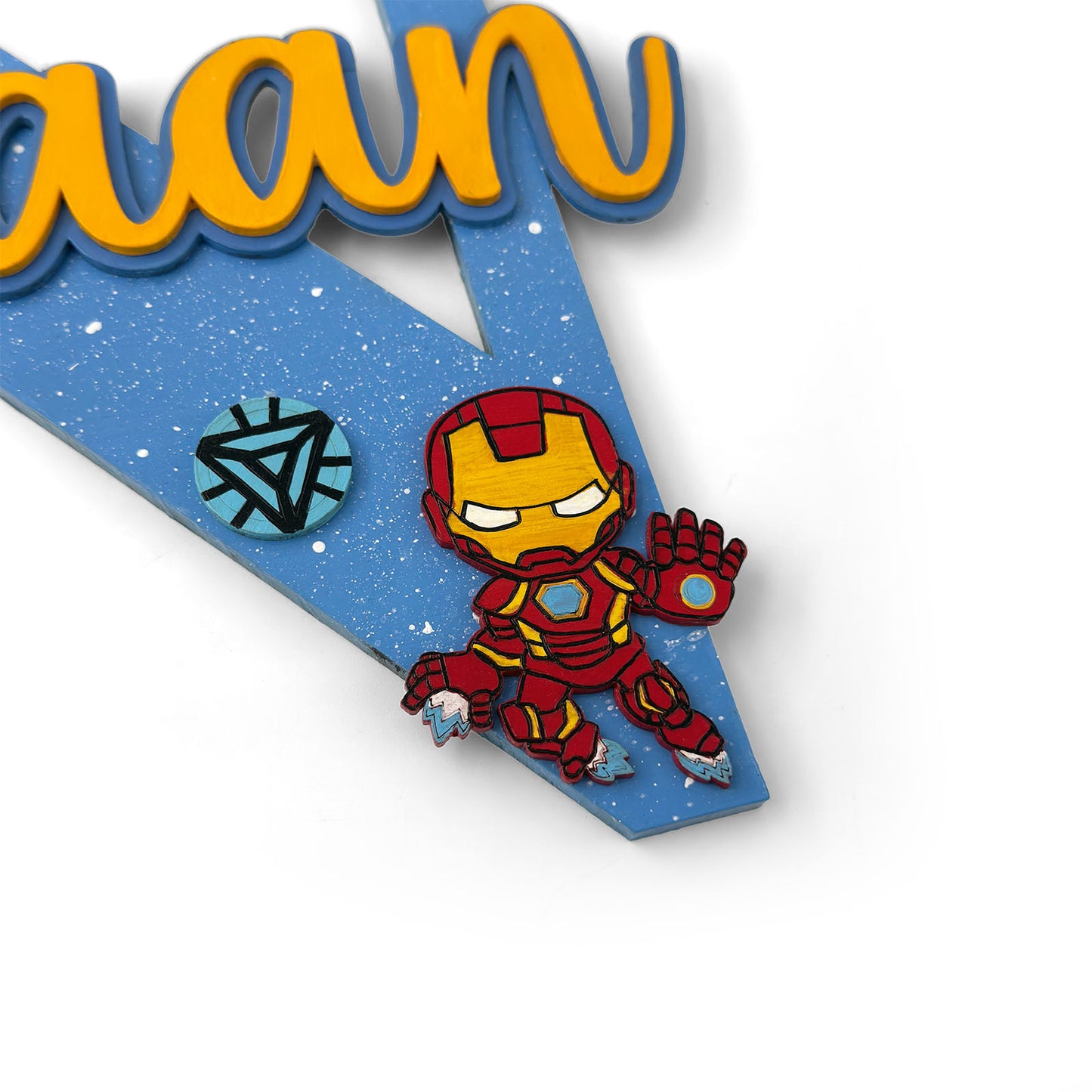 Superheroes Avengers Themed Layered Alphabet Initial Hand-Painted Wooden Kids Name Plate - Design 2