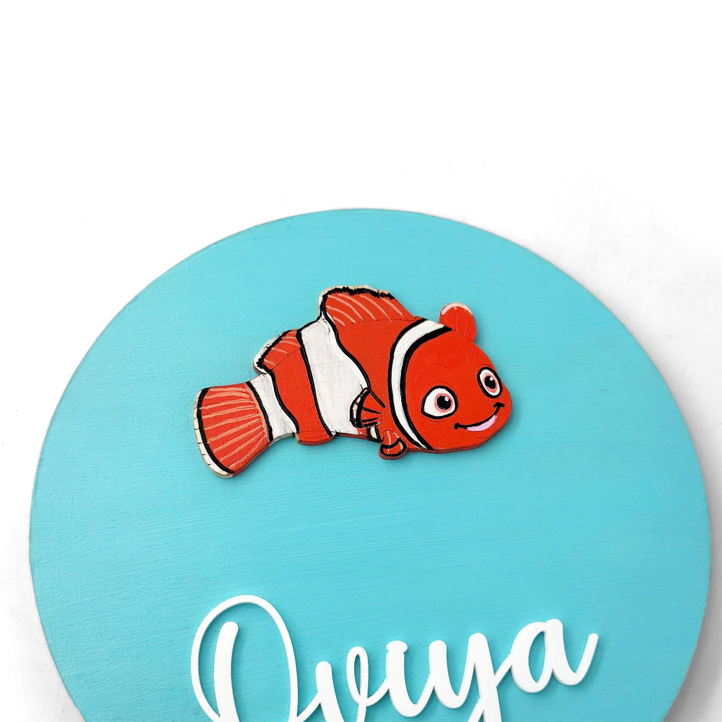 Finding Nemo Themed Hand-Painted Wooden Name Plate For Kids