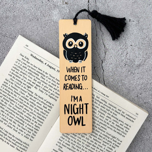 Hand-Painted Wooden Bookmark - I'm A Night Owl