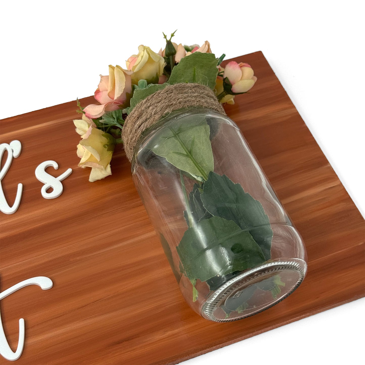 Hand-Painted Wooden Name Plate With Jar For Home - Only Jar Board