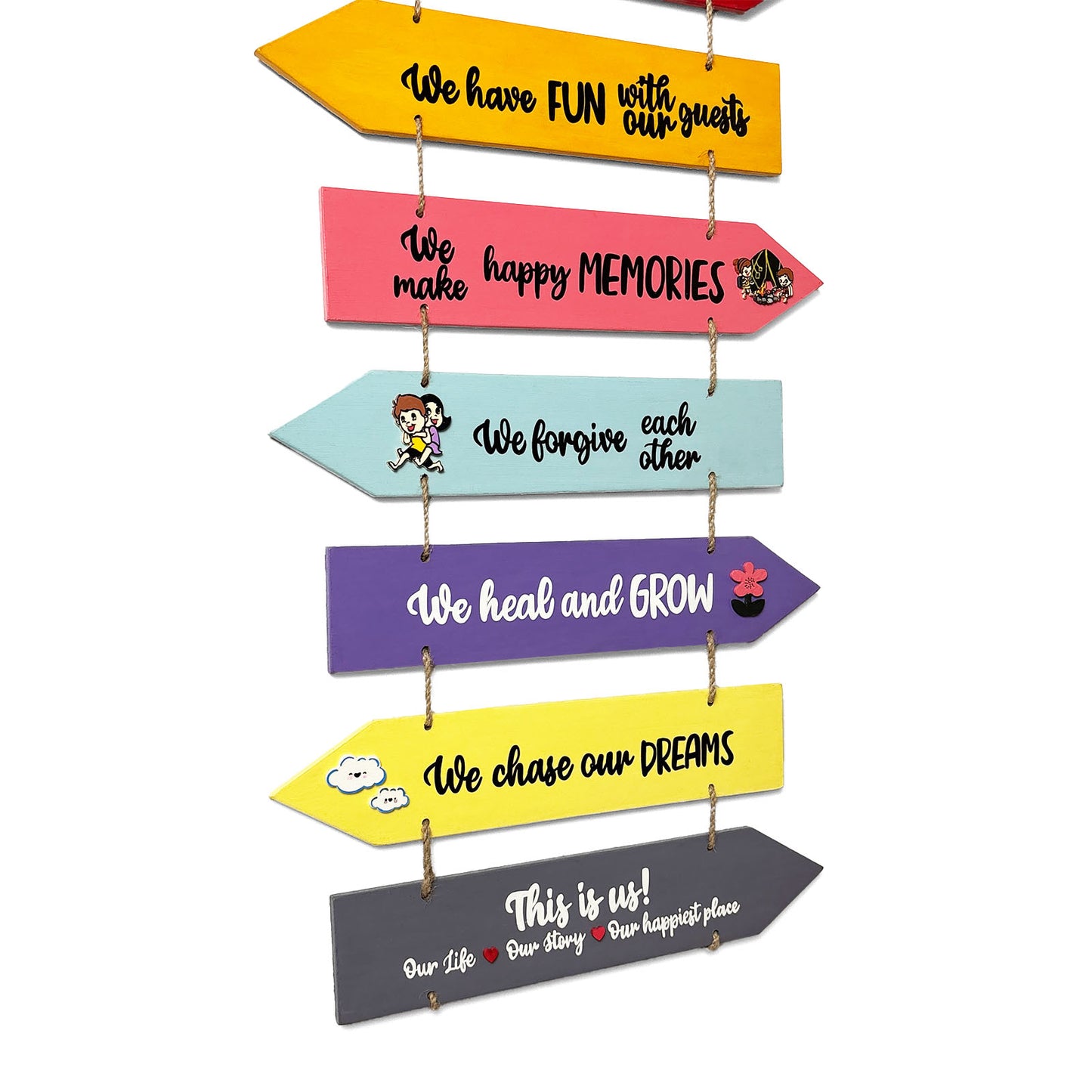 In Our Sweet Home Hand-Painted Wooden Arrow Plank Wall Hanging