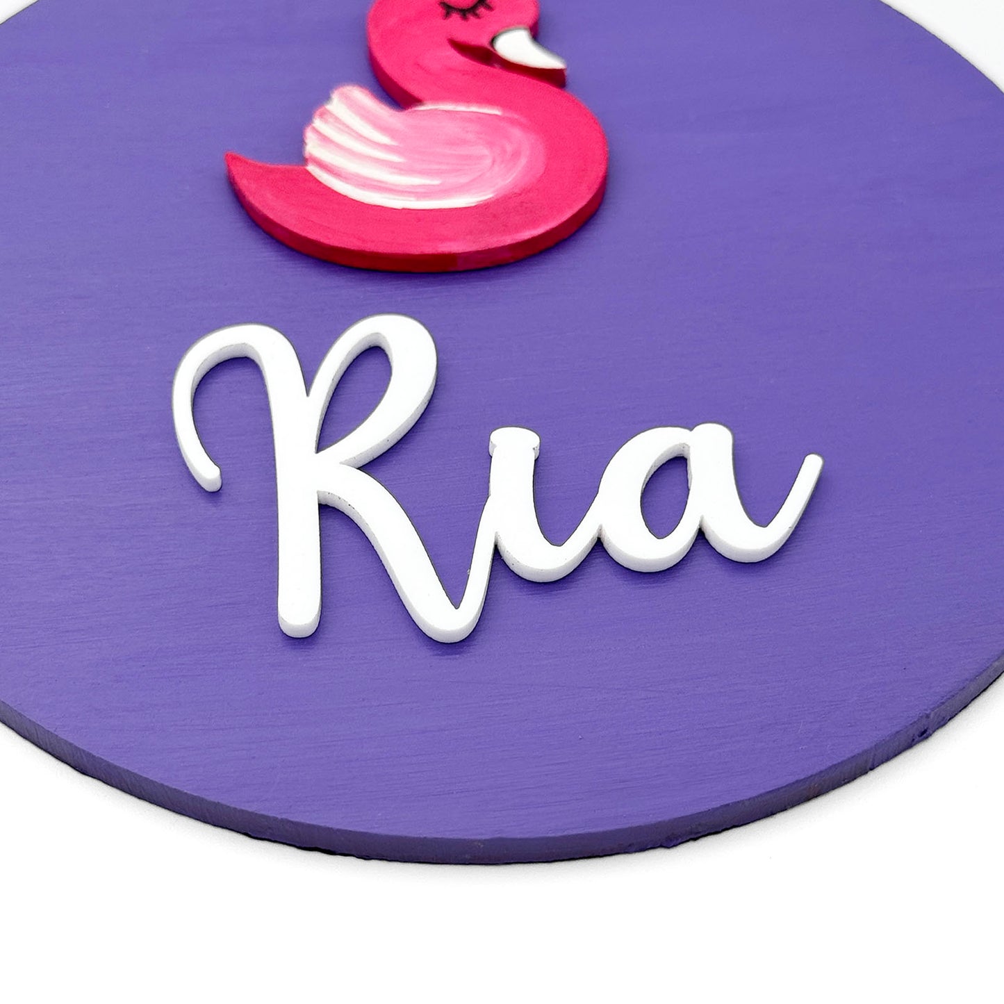 Duck Themed Hand-Painted Wooden Mini Kids Name Plate