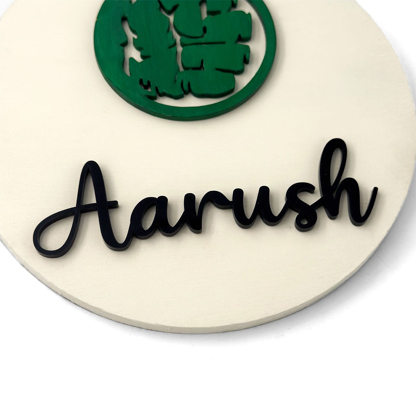 Hulk Fist Themed Hand-Painted Wooden Name Plate For Kids