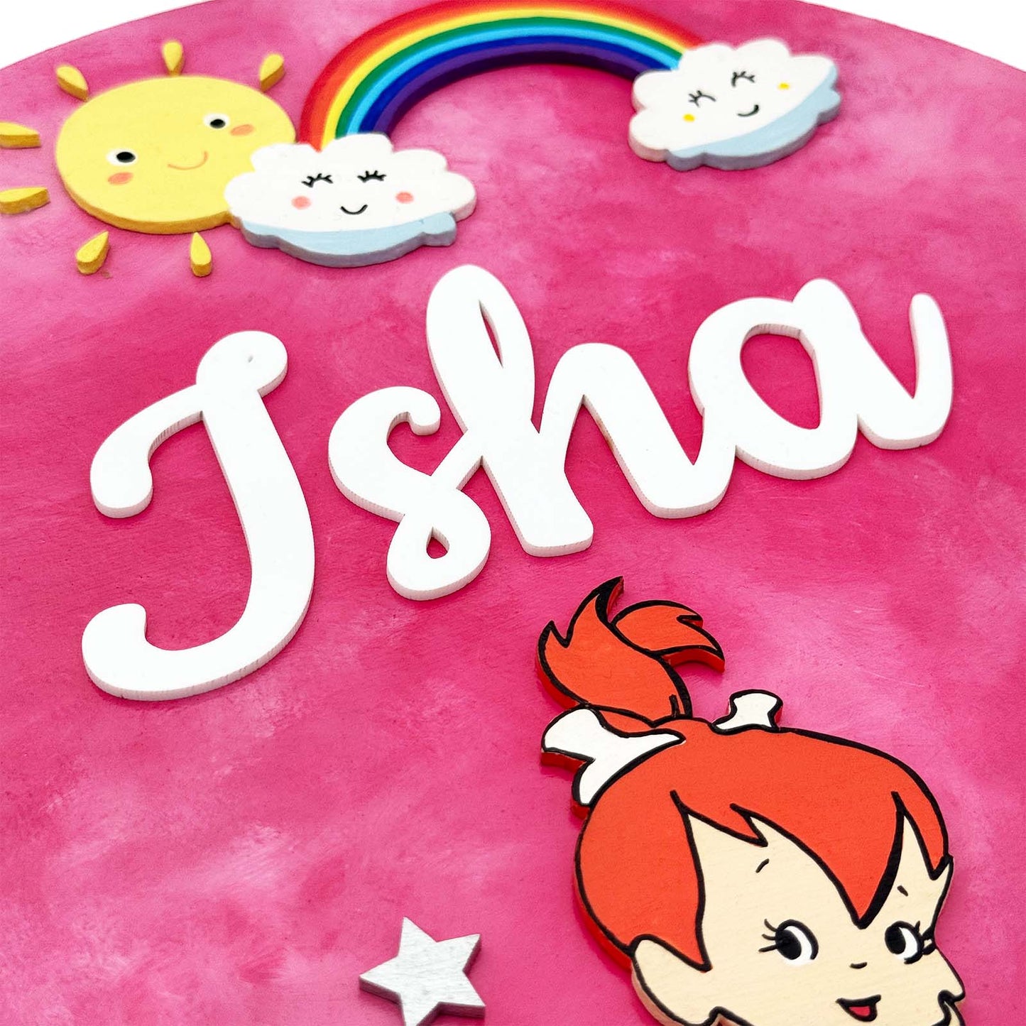 Nursery Themed Hand-Painted Wooden Kids Name Plate