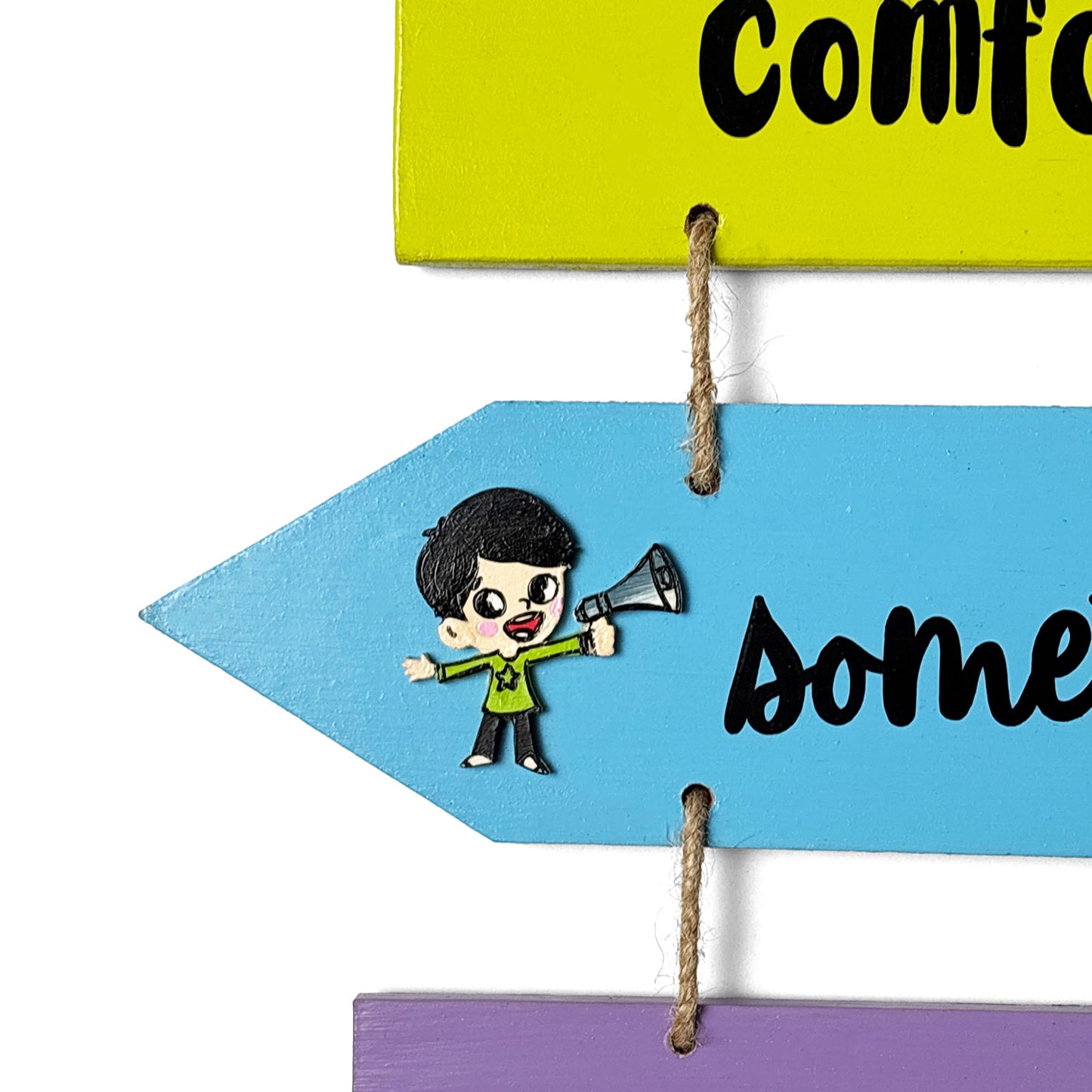 This Is Our Happy Place Hand-Painted Wooden Arrow Plank Wall Hanging - Design 2