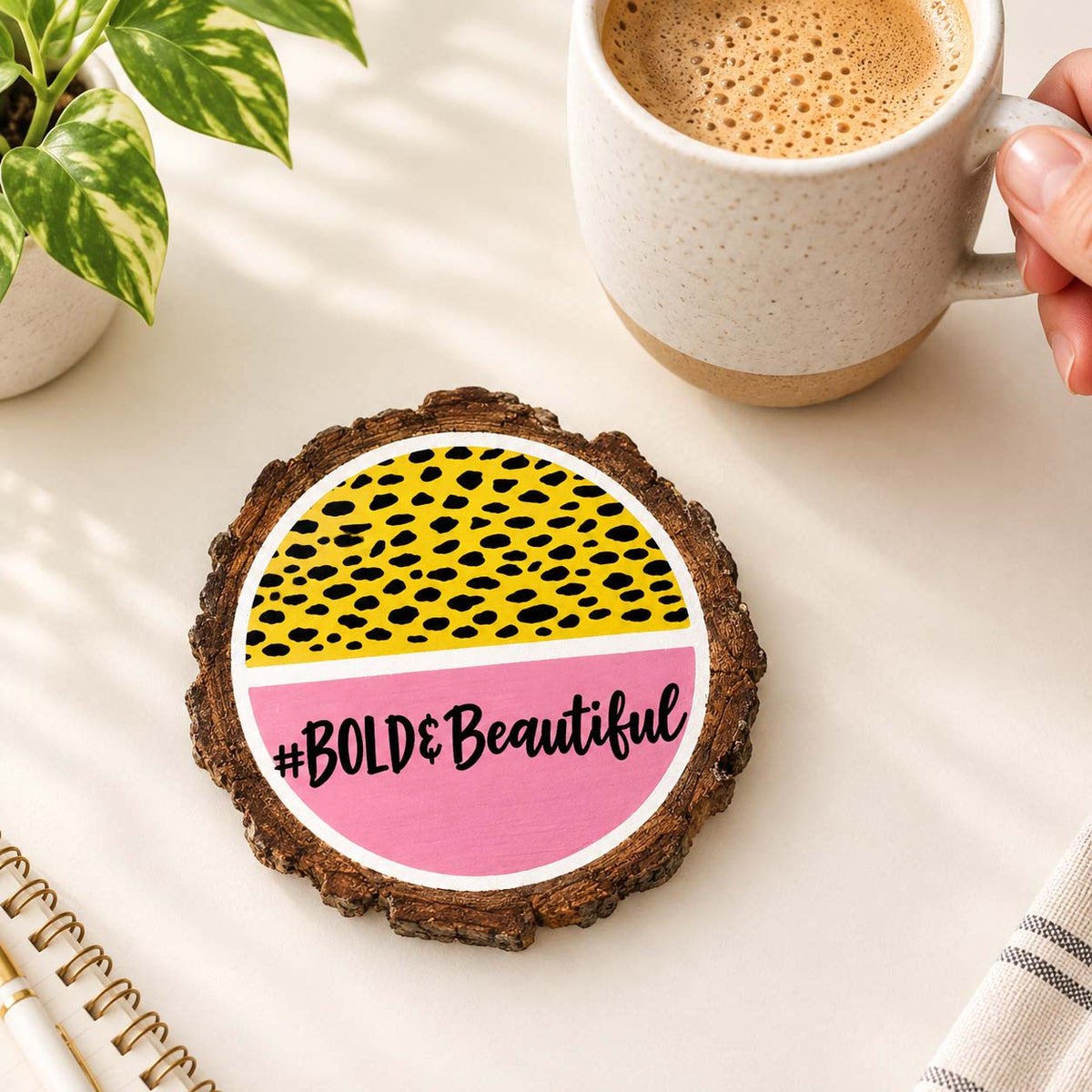 Bold & Beautiful Hand-Painted Wooden Coaster