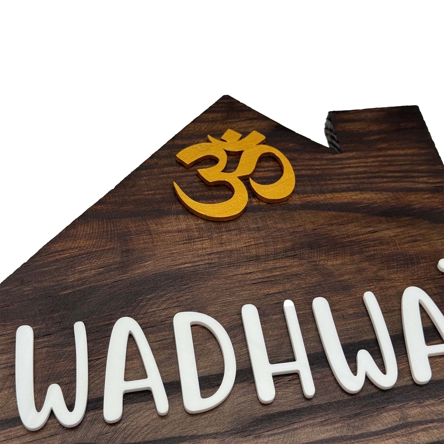 Hut-Shaped Hand-Painted Wooden Planter Name Plate For Home - Wooden Finish