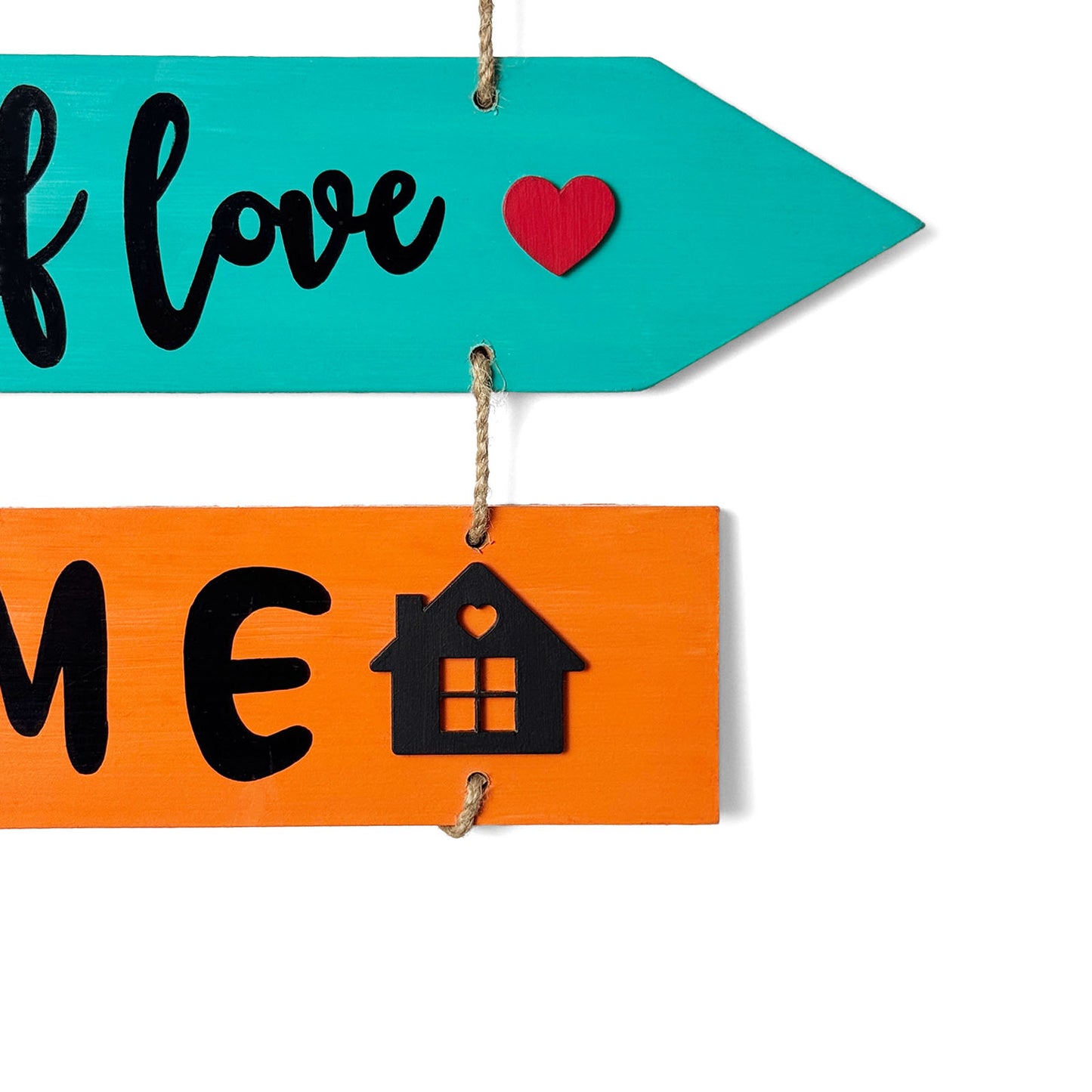 Welcome To Our Home Hand-Painted Wooden Arrow Plank Wall Hanging - Design 6