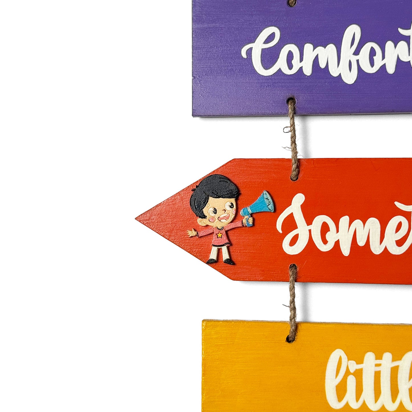 Welcome To Our Home Hand-Painted Wooden Arrow Plank Wall Hanging - Design 4