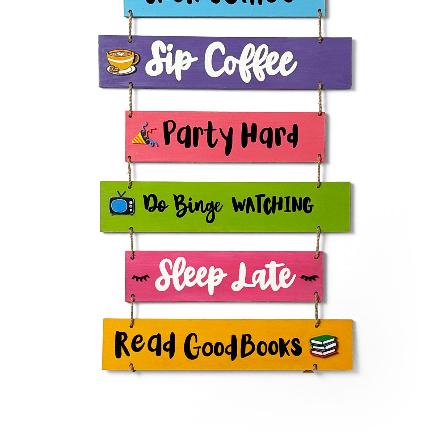 In This Room We Hand-Painted Wooden Plank Wall Hanging