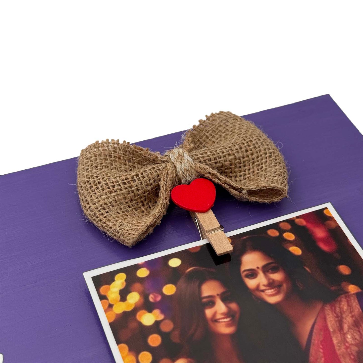 Always My Sister Forever My Friend Hand-Painted Wooden Photo Holder - Purple